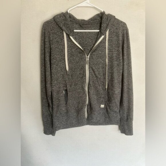 Vuori Tops - Vuori Heather Gray Zip-Up HaloPerformance Hoodie